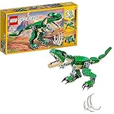 LEGO 31058 Creator Mighty Dinosaurs Toy, 3 in 1 Model, T. rex, Triceratops and Pterodactyl Dinosaur Figures, Gifts for 7-12 Year Old kids, Boys & Girls