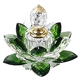 Lurrose Green Crystal Perfume Bottles Vintage Flower Shaped Refillable Glass Perfume Bottle Decorative Feng Shui for Home Decor Travel Use