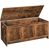 HOOBRO Storage Chest, Wooden Storage Bench, Blanket Storage Box, Wooden Storages Chest Trunk, Large Toy Chest, Shoe Storage Bench, 100 cm, U-Shaped Opening, Rustic Brown EFG141CW01