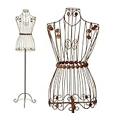 PrimoLiving metal dressmaker mannequin Bella Donna in antique brown - vintage dress mannequin - ideal as female mannequin or clothes rack - P-00243