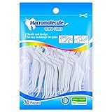 HouChanges Floss Sticks Dental Floss Picks Complete Clean,2 in 1 Dental Toothpick Polyethylene Resistant Dental, Cardamom（30Pcs）