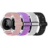 4-Pack Elastic Stretch Watch Bands 18mm, 19mm, 20mm, 22mm - Quick Release Nylon Watch Straps for Samsung Galaxy, Garmin, Fossil, Huawei Watch - Replacement Strap