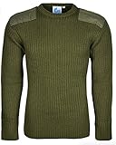 Castle Clothing Mens Army Security Jumper Pullover Crew Neck Long Sleeves Knitted Top (X-Large, Olive)