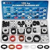 ZDBB 135 PCS Plumbing Rubber Washers Assorted Kit and Flat Silicone Gasket Assortment Set with Screen Filter for Faucet Shower Head Washers Garden Hose O Ring Hot Water Pipe Seals Replace