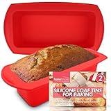 SOL 2pk Silicone Loaf Tins – 2lb Non-Stick Moulds for Bread, Cakes & Baking – 27x13x6.5cm Reusable Bakeware for Homemade Loaves, Banana Bread & Pound Cake Recipes