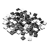 sourcing map Mosaic Tiles, Micro Glass Tiny Mini Mosaic Tile DIY Hobbies Handmade Crystal Free Stone Craft Material Creativity (Black Pack of 110)