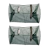 2 Pieces Of Fishing Nets, Folding Fish Traps, Square Cages, Lobster Nets, Fishing Ground Cages, Simple Fish Cages, Suitable For Fishing, Crabs And Crayfish