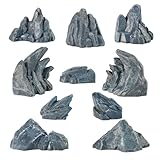 GWBox 10Pcs Fake Miniature Rockery Diorama Rocks Bonsai Ornament Accessories Miniature Stone for Diorama Supplies Miniature Terrain Fairy Garden Zen Garden Accessories Terrarium Decor Fish Tank Decora