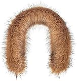 JIUJ Faux Fur Trim For Hood Replacement-Like Real Fur-Buttons Included 80CM eige Fox