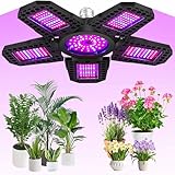 2025 Newest LED Grow Lights Deformable 400W Equivalent Full Spectrum E27 Plant Growing Light with 5 Adjustable Panels for Greenhouse and Indoor Plant Veg and Flower Growing