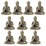 10PCS Small Brass Buddhas Statue Figurine Chinese Sakyamuni Buddhisms Figures Scriptures Journey Worship Gift Home Decor Home Accessory