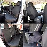 UK Custom Covers SC151B-152B Tailored Heavy Duty Waterproof Front & Rear Seat Covers Black - To Fit Mitsubishi L200 2006-2015