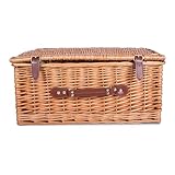 Traditional Premium Wicker Gift Basket With Lid Empty Picnic Hamper WIth Handle Shop Retail Display Basket (Honey, Large)