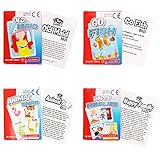 4 Classic Snap Card Game Decks, Includes, Go Fish, Old Maid, Animal Snap and Happy Families, Spill Proof Plastic Coating, Educational, Easy to Shuffle & Durable Ideal For Family Night Games and Travel