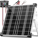 Voltset 20W 12V Solar Panel Kit, Monocrystalline Solar Battery Trickle Charger Maintainer + Upgrade 10A MPPT Charge Controller + Adjustable Mount Bracket for Car, RV, Boat, Motorcycle, Gate Opener