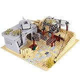 YLtremker WW2 German Military Fort Building Blocks, 1053 Pieces Military War Scene Fortress Architecture Bunker Model Building Kit Toy