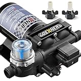 [Upgraded Version] RV Fresh Water Pump, 12V DC Water Pump, 6GPM 70PSI Self-Priming Diaphragm Pump with Pressure Switch and Strainer for RV, Marine, Yacht, Caravan (6GPM 70PSI)