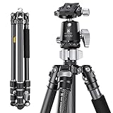 K&F Concept X-Series 68 inch/172cm Carbon Fiber Camera Tripod,Professional Photography Tripod with 30mm Metal Ball Head Load Capacity 12KG/26.4lbs for Indoor Outdoor Use X254C4+BH-30L