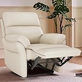 AIRSKY Genuine Leather Recliner Chair, Top Grain Leather, Italian Water-Washing Process, Recliner Armchair, Reclining Chairs for Living Room, Living Room Chair, Bedroom. R1, Beige