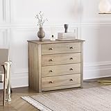 Vida Designs Panama 4 Drawer Chest Solid Pine Wood, Bedroom furniture, Waxed Oak Finish