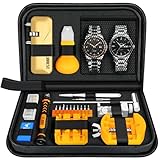 【2024 New】JOREST Watch Repair Tool Kit, Watch Battery Replacement, Watch Strap Adjustment, Band Link Removal, Wrench Case Opener, Pry Opening Back Cover, Bracelet Pin Remover, Screwdriver, Spring Bar