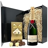 Champagne Gift Set - Moet and Chandon Champagne and Chocolates Gift Hamper Box - Birthday Gift Sets for Women, Men, Couples or Best Friend