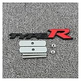 3D Metal Type R Logo Car Rear Trunk Front Grill Badge Sticker Decals Compatible with Civic Fit Accord Typer Accessories(Grill Black Red)