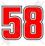 Marco SIMONCELLI 58 Motorcycle Racing 2" (50mm) Vinyl Bike-Helmet Sticker, Decal