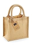Westford Mill Unisex Adult WM411NATU Wm411 Jute Petite Gift Bag - Natural One Size - Natural, One Size