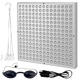 Home Tanning Lamp,Face and Body Sunlamp with Hanging Ring Hook and Blindfold,460nm Full Blue Therapy Lamp LED Skin Tanning Light with 225pcs LEDs 15W,Eye Protection Self Tanning Machine for Face,Body