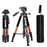 ZOMEi 188 cm Tripod Heavy Duty Tall Stand, Professional Travel Video Tripod Compatible with DSLR Cameras, Mobile Phones, Projector, Binoculars, Spotting Scope (Orange)