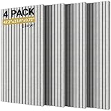 TONOR 4-Pack Bilayer Acoustic Panels Large Self-adhesive, 47.24” * 23.62” * 0.72” Adhesive Wall Panel, Large Soundproof Tiles for Echo Absorbtion, Acoustical Barrier of Polyester Fiber, Grey