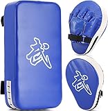 WUWEOT 2-in-1 Punching Mitts Kick Pack Set, Boxing Mitts Focus Pads and Taewondo Kick Pad, Thai Pads Karate Kick Pads, Martial Arts MMA Punching Mitts Kicking Boxing Shield Training for Men Women Gym