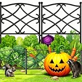 Amagabeli Garden Home 60cm(H) x 3m(L) Metal Garden Fence Panels - Φ10mm Rustproof Black Outdoor Fencing for Dogs, Flower Beds, Patio | No Dig Installation | Animal Barrier (5 Pack)