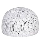 Men Skull Cap Muslim Islamic Prayer Hat Topi Kufi Head Wear Clothing in White
