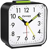 Zonopy Alarm Clock, Silent Alarm Clocks Bedside Non Ticking, Table Clocks Bedside Clock Battery Powered Large Display Snooze Light Clocks for Heavy Sleepers Kids Bedrooms Office Travel