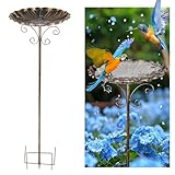 XTDMJ Bird Bath for Garden, 30In high 10In Diameter Vintage Freestanding Birdbaths & Supports, Metal Bird Baths Feeder Bowl for Outdoors Garden Patio Yard Lawn Decor