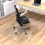 Office Chair Mat for Hard Floors Transparent, 90x120cm PVC Hard Floor Protection Mat, Non-Slip Hardwood Floor Chair Mat, Multi-Purpose Floor Protector for Office Home Room - Rectangle