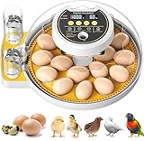 Egg Incubator for Hatching 18-60 egg Full Automatic for Chicken Duck Quail Parrots with Humidity &Temperature Control, Automatic Egg Turning, Incubator for Farm Lab Science Classroom Home