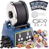 National Geographic Rock Tumbler Kit - 1.36 kg Extra Large Capacity Barrel with 3-Speed Motor & 9-Day Timer, Includes Rocks for Tumbling & Rock Polisher Grit, Stone Polisher for Adults & Kids