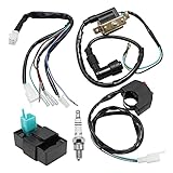 Hoypeyfiy 5 Wiring Loom Kill Switch Coil CDI Spark Plug Rebuild Kit Fit for 110CC 125CC 140cc Pit Bike