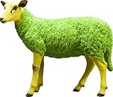 Kare Design Deco Figurine Sheep, Green/Yellow, Animal Motive, Decorative Decor, Home Decor for Living Room, Bedroom, Dining Room, Hallway, 60x21x49 cm (H/W/D)