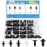 JatilEr 100 Pcs Car Body Trim Clips, Plastic Rivet Fasteners Universal Auto Black Nylon Clips Bumper Clips Car, Panel Clips Door Trim Retainer Push Type Retainer Clips Kit Steel Car Accessories