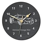notts laser Vauxhall VX220 Design Slate Clock - Personalised with text of your choice (Large (300mm))