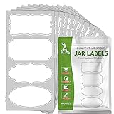 Armiz 100 Pcs Jam Jar Labels White Sticky Labels for Jars Perfectly Sized (8 x 4 cm) - Self Adhesive Easy Peel Off Food Labels Stickers Leaves No Residue