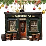 2X Irish Pub Christmas Decorations, Hanging Ornament Christmas, Wooden Christmas Tree Decorations, Rear-View Mirr-or Car Accessories, Festive Decoration For Front Door
