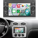 [4G+64G] Car Radio for Ford Transit Fiesta Focus Fusion Galaxy Mondeo Kuga, 7 inch Android Touch Screen Transit Stereo, 32 EQ Audio/1280 * 720 Screen/Carplay/Android Auto/SWC/Bluetooth
