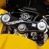 labelbike - 3D Motorcycle Sticker Steering Fork Plate with Official Honda License, Resin Protection and Decoration for CBR 600 RR 2003-2004 - White Honda CBR Logo