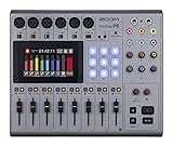 ZOOM PodTrak P8 podcast recorder, 13-track mixing studio, 6 XLR microphone inputs with phantom power, USB audio interface for professional podcast recordings, colour LCD touchscreen