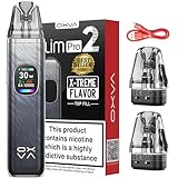 Oxva Xlim Pro 2 Pod Kit - 8 Colours To Choose From ! Vape Kit, E-cigarette Upgraded Display 0.56-inch Ultra Hd, 1300mah Battery, 2ml Cartridge (Dark Shadow)